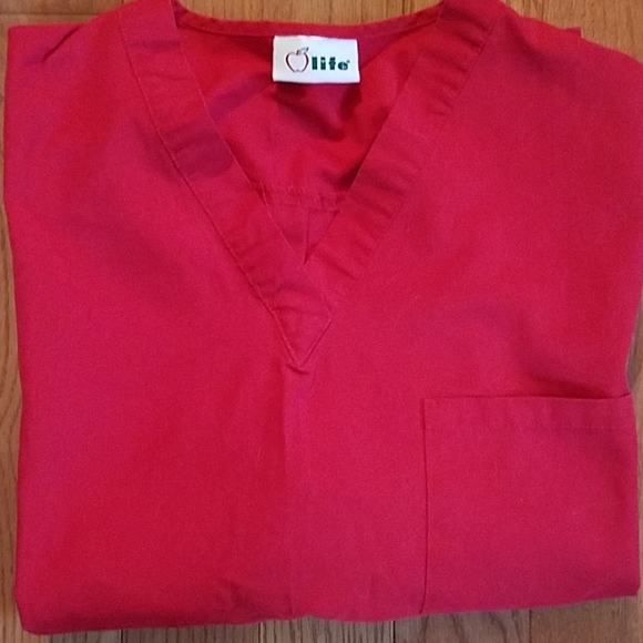 Red Scrub Top - Picture 3 of 3